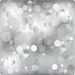 Silver bokeh background. Vector illustration. Gift card