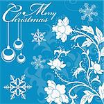 Christmas Background with Flower and Snowflakes, element for design, vector illustration