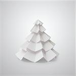 Handmade Christmas tree cut out from office paper with small dots (file with cliiping path)