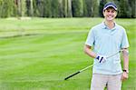 Smiling Golfer on the golf course