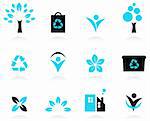 Bio, natural and ecological icons set. Vector