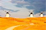 windmills, Alcazar de San Juan, Castile-La Mancha, Spain