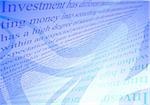 Investments conseption blue background