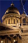 night vertical view of St. Isaac's Cathedral in Saint Petersburg, Russia