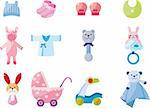 cartoon baby good icon set