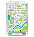 GPS Navigator in white smartphone, vector eps10 illustration