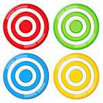 Set of four vector targets on white background
