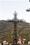 Croix de fer, couvent des Capucins, la colline de San Cristoforo, Monterosso al Mare, Cinque Terre, côte ligure, Italie