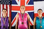 Female gymnastic medalists, portrait