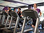 USA, Utah, Draper, People in gym exercising on treadmills