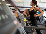 USA, Utah, Draper, Woman exercising on treadmill