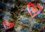 Christmas decoration on tree, close-up