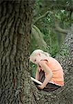 Girl in tree reading