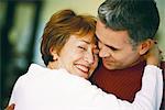 Senior couple, woman's head on man's shoulder