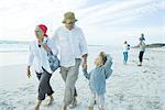 Family on beach