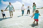 Family on beach