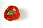 Red bell pepper, viewed from directly above