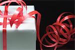 Gift wrapped in ribbon, close-up
