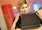 Young woman using laptop