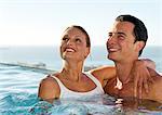 Couple together in swimming pool