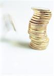 Stack of euro coins, close-up