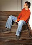 Man sitting on stairs