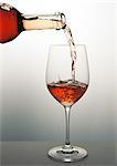 Pouring a glass of rosé wine