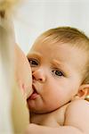 Baby breastfeeding, close-up
