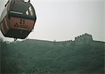 China, cable car going to the Great Wall