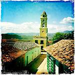 View of the convent of San Francisco de Asis, now a museum, from the balcony of the Museo Romantico, Trinidad, UNESCO World Heritage Site, Cuba, West Indies, Central America