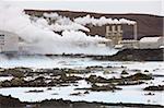 Svartsengi Geothermie-Anlage, die Wasser to The Blue Lagoon, Island berühmte outdoor Spa, Reyjanes Halbinsel, Island, Polarregionen Feeds