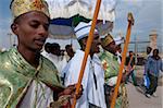 Epiphany, Ethiopian celebrations at the baptismal site of Qasr el Yahud, Jordan River, Israel, Middle East