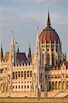 The neo-gothic Hungarian Parliament building, designed by Imre Steindl, UNESCO World Heritage Site, Budapest, Hungary, Europe
