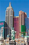 New York-New York hotel with roller coaster, The Strip, Las Vegas Boulevard South, Las Vegas, Nevada, United States of America, North America