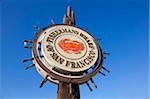Iconic street sign for the Fisherman's Wharf area, San Francisco, California, United States of America, North America