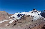 Gletscher in der Nähe von Plaza de Mulas Basecamp, Aconcagua Provincial Park, Anden Berge, Argentinien, Südamerika