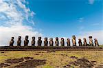 Ahu Tongariki, Rapa Nui (île de Pâques), l'UNESCO World Heritage Site, Chili, Amérique du Sud