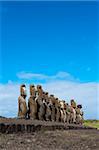Ahu Tongariki, Rapa Nui (île de Pâques), l'UNESCO World Heritage Site, Chili, Amérique du Sud