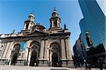 Métropolitaine, Plaza de Armas, la cathédrale Santiago, au Chili, en Amérique du Sud