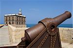 Phare et l'artillerie, District de Medina Sidonia (vieille ville), Melilla, Espagne, espagnol en Afrique du Nord, Afrique