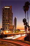 110 Freeway and Los Angeles skyline, California, United States of America, North America