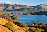 Derwent Water et Keswick de Catbells, Parc National de Lake District, Cumbria, Angleterre, Royaume-Uni, Europe