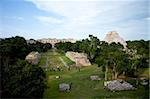 Vue sur les ruines mayas d'Uxmal, patrimoine mondial de l'UNESCO, du Yucatan, au Mexique, en Amérique du Nord
