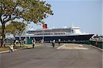 Governors Island, Queen Mary 2, Park National Historic Landmark District in New York City, New York Harbor, Vereinigte Staaten von Amerika, Nordamerika