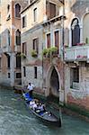 Gondola on a canal, Venice, UNESCO World Heritage Site, Veneto, Italy, Europe