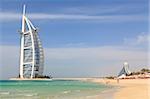 Burj Al Arab und Jumeirah Beach Hotels, Jumeirah Beach, Dubai, Vereinigte Arabische Emirate, Naher Osten