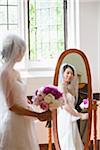 Bride Looking into Mirror