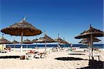 Beach scene in the tourist zone of Sousse, Gulf of Hammamet, Tunisia, North Africa, Africa