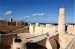 Ribat (forteresse) sur la côte méditerranéenne, Monastir, en Tunisie, l'Afrique du Nord, Afrique