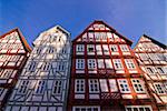 Half-timbered wood houses, Melsungen, Hesse, Germany, Europe